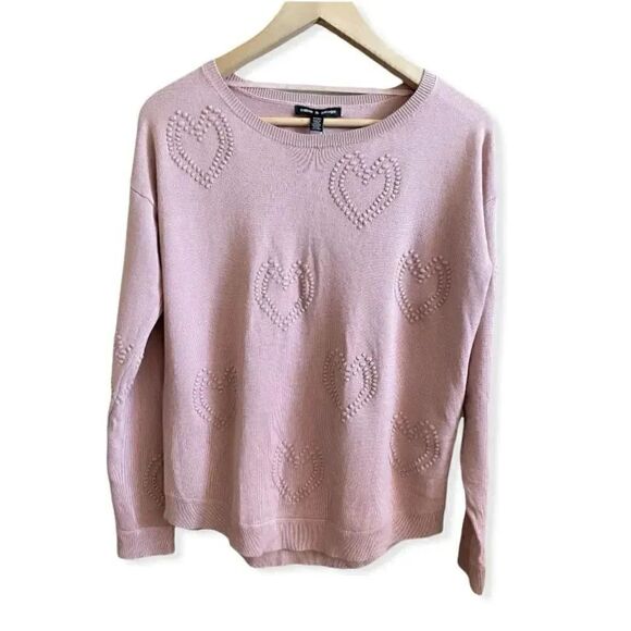 Cable &Gauge Pink Light Crewneck Sweater - Picture 1 of 3